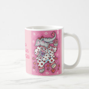 Café Taza de ELEFANTE NOVIA VALENTINE *Personalizable