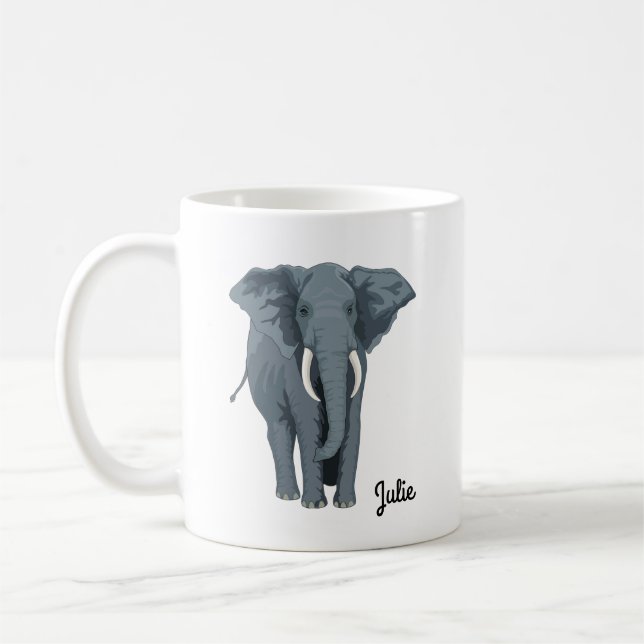 Café Taza de elefante personalizada (Izquierda)