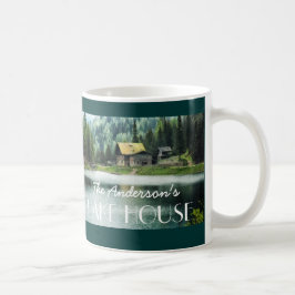 Café Taza de encargo bilateral de la casa del lago