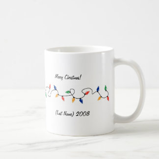 Café Taza de encargo de las luces de navidad de la foto
