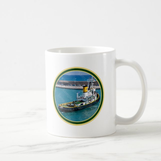 Café Taza de encargo del barco del tirón (Derecha)