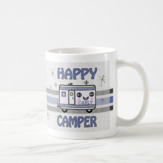 Café Taza de encargo del campista contento de Kawaii