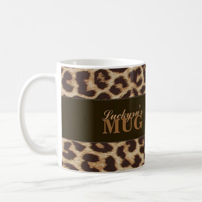 Café Taza de encargo del estampado leopardo (Izquierda)