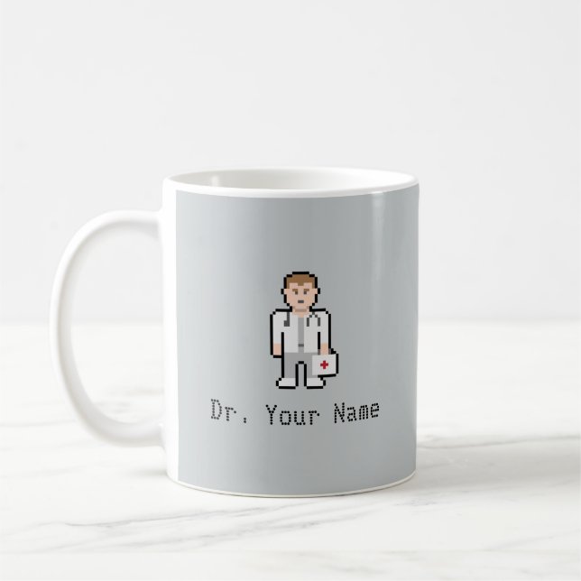 Café Taza de encargo del médico del pixel (Izquierda)