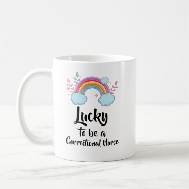 Café Taza de Enfermera Correccional Afortunada (Izquierda)