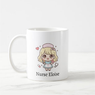 Café Taza de enfermera Kawaii personalizada – Chibi lin
