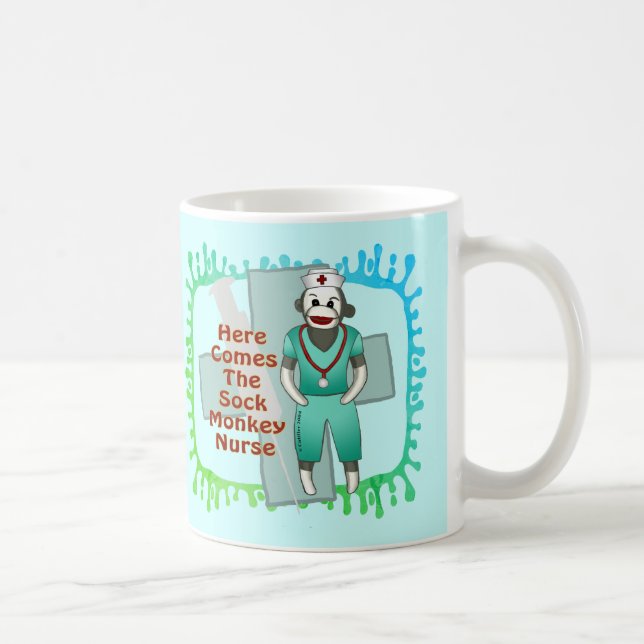 Café Taza de Enfermera Mono de Calcetín (Derecha)