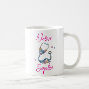 Café Taza de enfermera personalizada con nombre / agrad