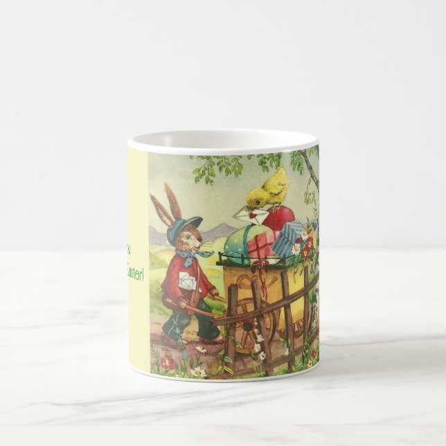 Café Taza de entrega del conejo de Pascua vintage (Centro)