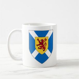 Café Taza de Escocia - escudo de la cruz y del león