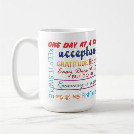 Café taza de eslóganes de recuperación de 12 pasos 25z