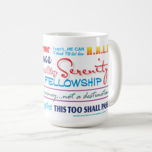 Café taza de eslóganes de recuperación de 12 pasos 25zz