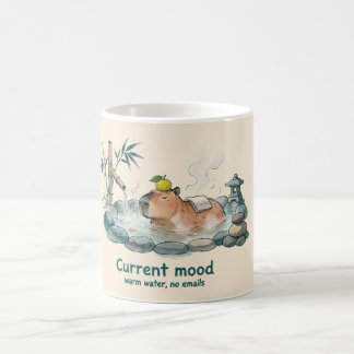 Café Taza de estilo acuarela con agua de termas de carp