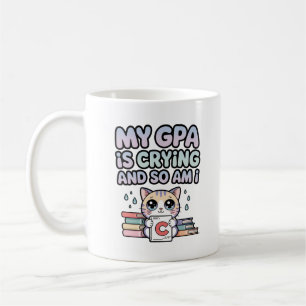 Café Taza de estudiante Kawaii: mi promedio está lloran