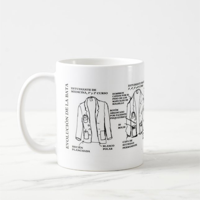 Café Taza de evolución de la bata de medico (Izquierda)