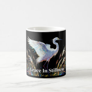 Café Taza de fantasía de garza "Gracia en quietud"