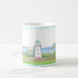 Café Taza de faro blanco