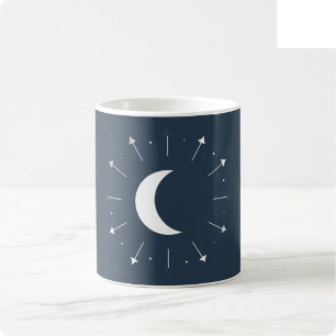 Café Taza de fase lunar celestial - Azul Marino Profund