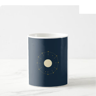 Café Taza de fase lunar celestial - Índigo y oro