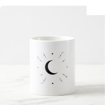 Taza de fase lunar celestial - Mono y plata