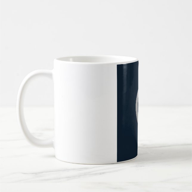 Café Taza de fase lunar de arte de línea simple - Azul  (Izquierda)