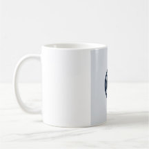 Taza de fase lunar minimalista plana - Azul marino