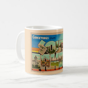 Café Taza de felicitaciones con postal antigua de Dakot