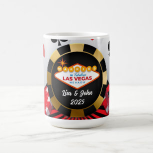 Café Taza de Ficha de Poker Casados en Vegas