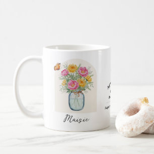 Café Taza de flor de cumpleaños de noviembre