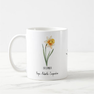 Café Taza de flor de nacimiento de diciembre - Narciso