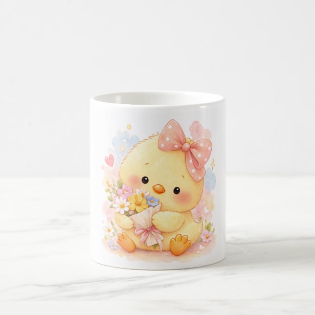 Café Taza de flor de pollito lindo (Centro)