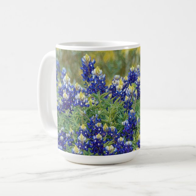 Café Taza de Flor de Texas Bluebonnets (Anverso izquierdo)