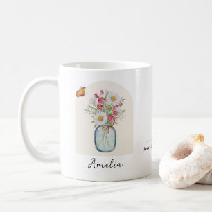 Café Taza de flor del mes de nacimiento de abril