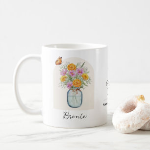 Café Taza de flor del mes de nacimiento de octubre