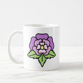 Café Taza de flor púrpura