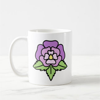 Café Taza de flor púrpura