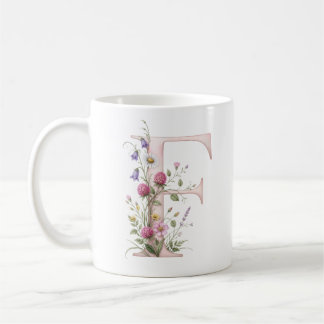 Café Taza de Flor Silvestre con Letra F