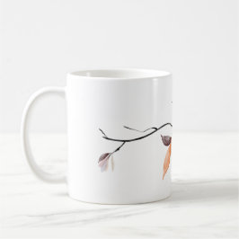 Café Taza de flores colgantes de acuarela de la rama