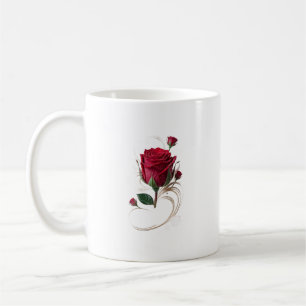 Café Taza de flores de rosa