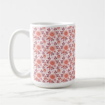Taza de flores de rosa vintage rosa elegante