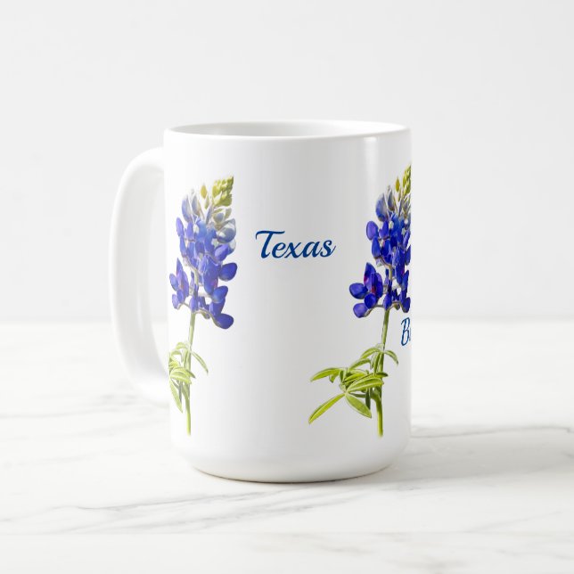 Café Taza de flores de Texas Bluebonnet (Anverso izquierdo)