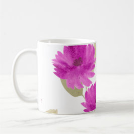 Café Taza de flores rosadas bonitas