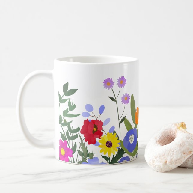 Café Taza de Flores Silvestres (Con donut)