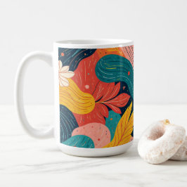 Café Taza de flujo floral caprichoso