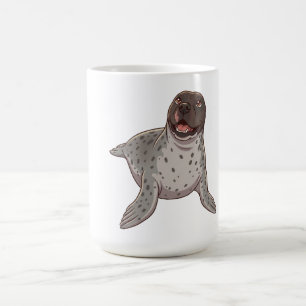 Café Taza de foca de tierra feliz