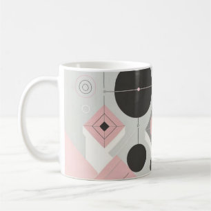 Café Taza de formas geométricas modernas rosa y gris