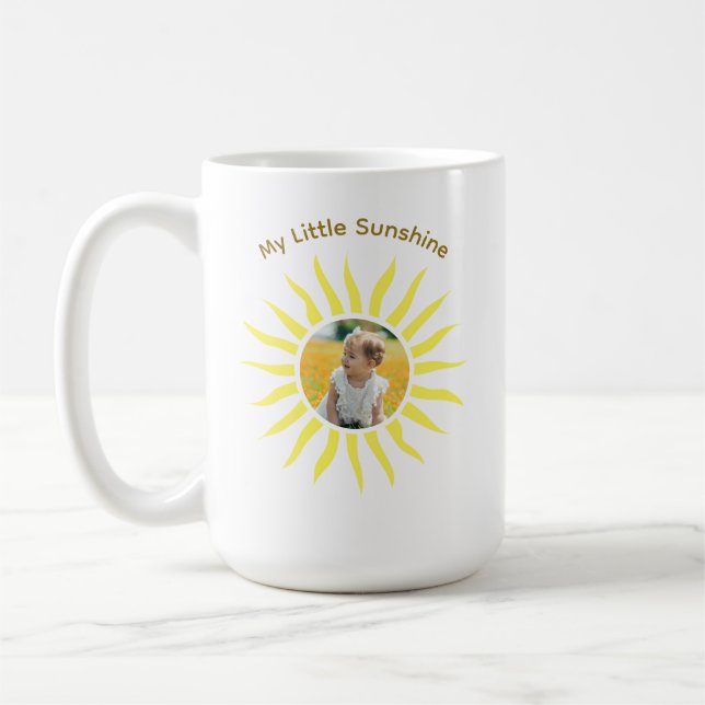 Café Taza de foto de bebé con sol personalizado (Izquierda)