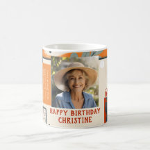 Taza de Foto de Colores Modernos para Cumpleaños 6