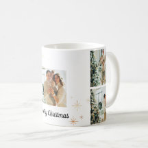 Taza de Foto de Feliz Navidad – Collage de su Fami