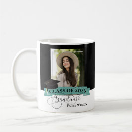 Café Taza de Foto de Graduación en Blanco y Negro – Cla